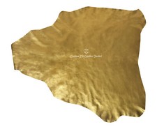 Gold Super Soft Garment Quality Real Leather Lambskin Napa Skins 6 to 7 SQ FT