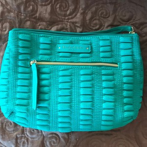 bright green clutch bag