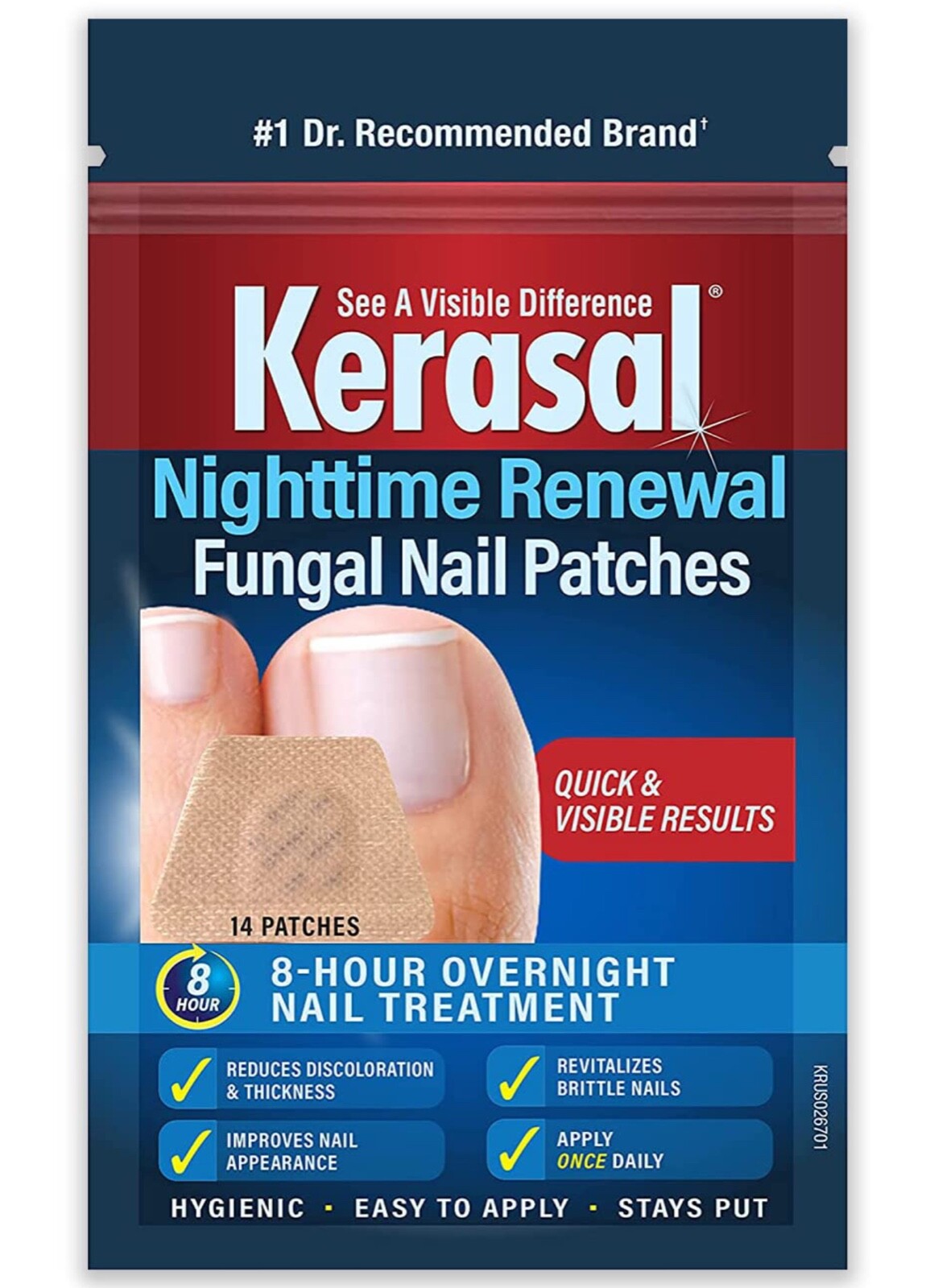 Kerasal Fungal Nail Renewal Nighttime Nail Patches. Contains 14 Patches