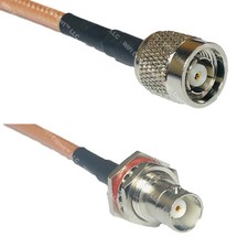 RG400 RP-TNC MALE to BNC FEMALE BIG BULKHEAD RF Cable FAST-SHIP LOT