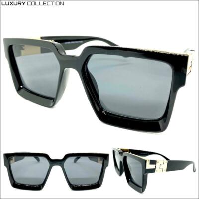 New Classy Elegant LUXURY RETRO Fashion SUNGLASSES Black Frame Studded Dark Lens