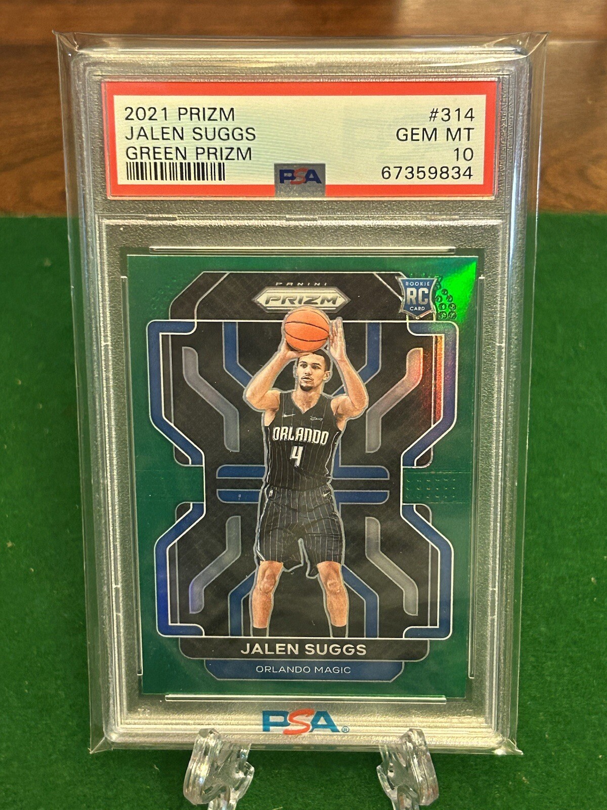 2021-22 Panini Prizm Jalen Suggs Green Prizm RC #314 PSA 10 Gem Mint ORL Magic