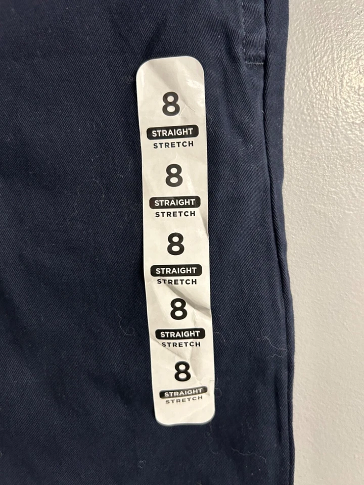 Boys Navy Blue Childrens Place Cotton Chino Pants, Size 8 - Image 3 of 3