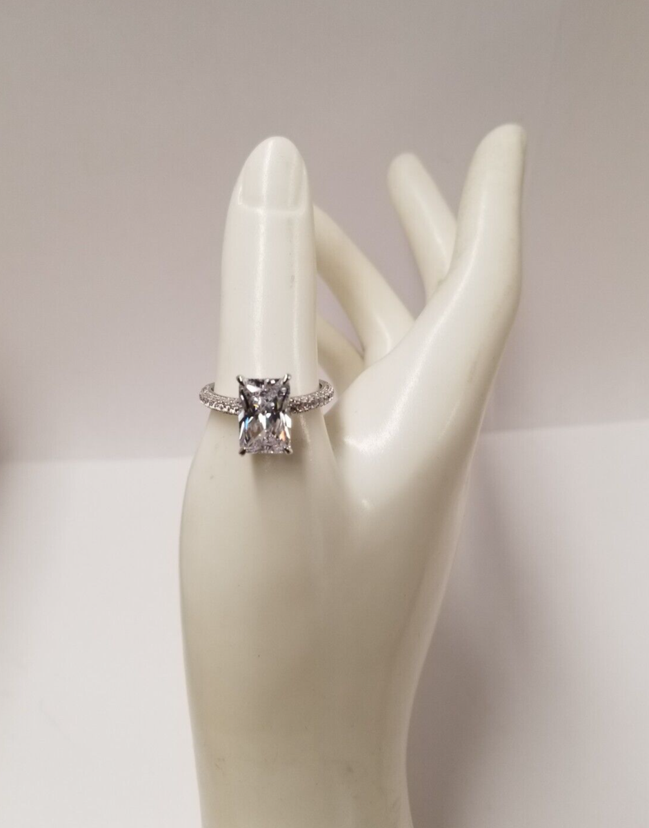 Lajerrio Princess Cut White Sapphire 925 Sterling Silver Ring Size