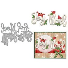 Christmas Joy Noel Cardinals Holly Metal Cutting Dies Scrapbooking Card Craft