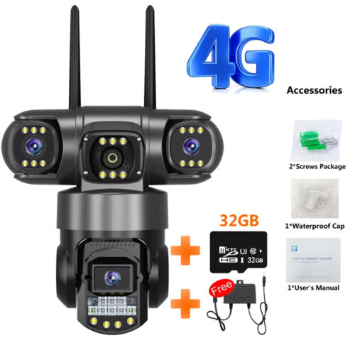 3 Lens Video Surveillance Camera Wifi CCTV Camera 4G SIM Card Security Cameras - Picture 18 of 20