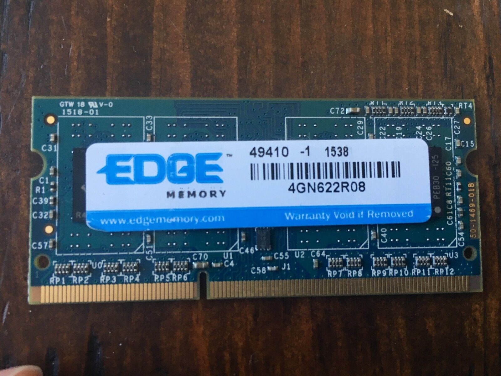 Edge Laptop Memory 4GB RAM (1x4GB) 4GN622R08 49410 Pulled from Working Machines