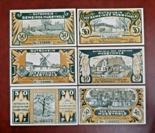 HUSBYHOLZ NOTGELD 6x 50 PFENNIG 1921 EMERGENCY MONEY GERMANY BANKNOTES (18838)