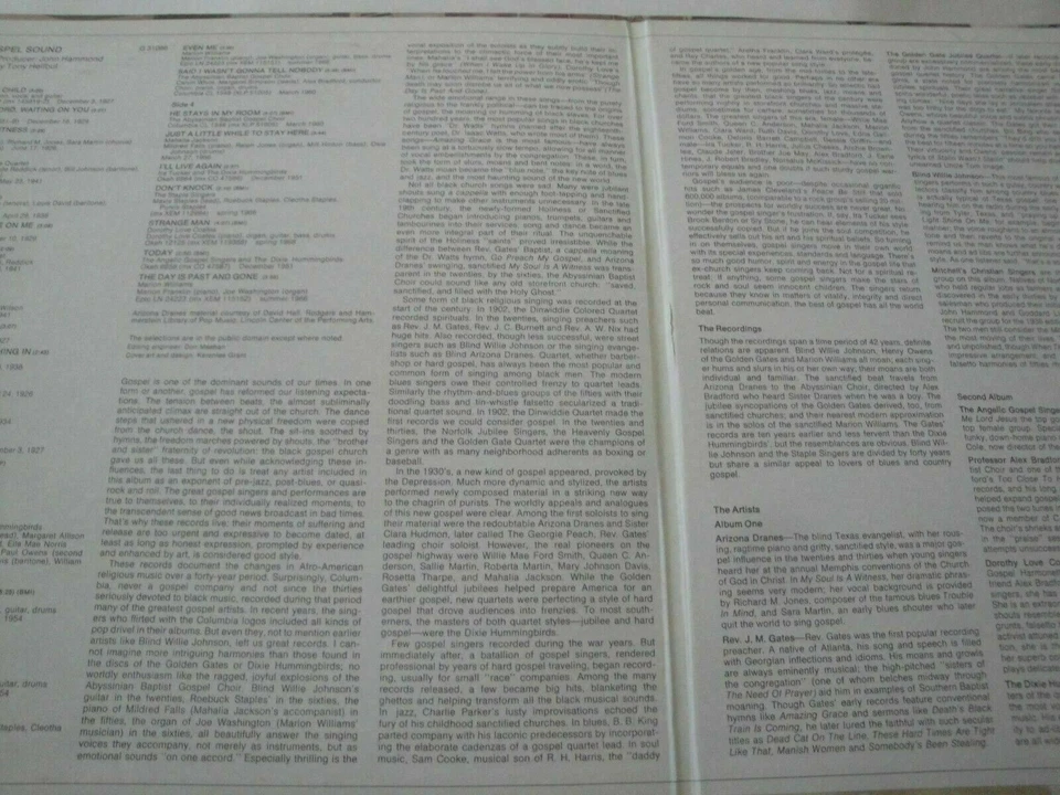 THE GOSPEL SOUND 2X VINYL LP ALBUM JOHN HAMMOND COLLECTION MONO 1972 COLUMBIA  - Image 3 of 3