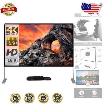 Portable 100 Inch Projector Screen - Easy Installation for Outdoor Movies