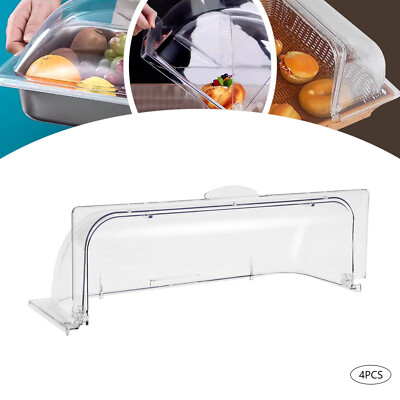 High-Transparency PC Flip Shafts Clear Roll-top Covers Food Display Proof Cover
