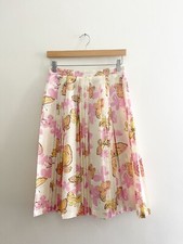 Vintage Womens Size Medium Pleated Butterfly Midi Skirt