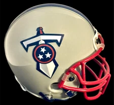 TENNESSEE TITANS ALTERNATE "T-SWORD" LOGO CUSTOM FOOTBALL MINI HELMET