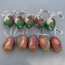 Paper Mache Easter Eggs with Hanging Ribbons for Tree 10