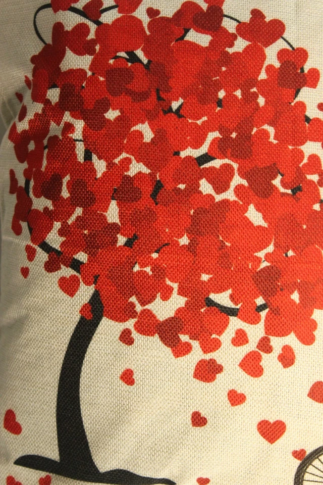 SET OF 2 Love, Heart Throw Pillow COVERS 18 x 18  in WELL MADE Burlap FAST SHIP - Image 2 of 4