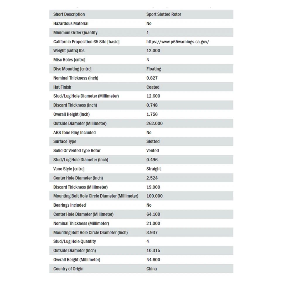 StopTech Sport Slotted Disc Brake Rotor Front Left For Honda City, Acura Integra - Image 3 of 4