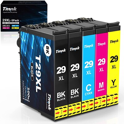 5er Pack Timink 29XL Tintenpatrone Ersatz für Epson Expression Home Schwarz Cyan