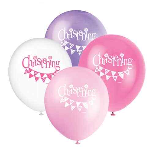 Christening Pink Biodegradable Latex Balloons 30cm / 12 in - Pack of 8 - Picture 1 of 1