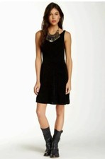 Free People Black Lady Jane Dress Size Small Lace Open Back. Lined Skirt.