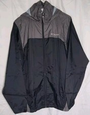 Mens Small Columbia Charcoal And Gray Hooded Wind Breaker