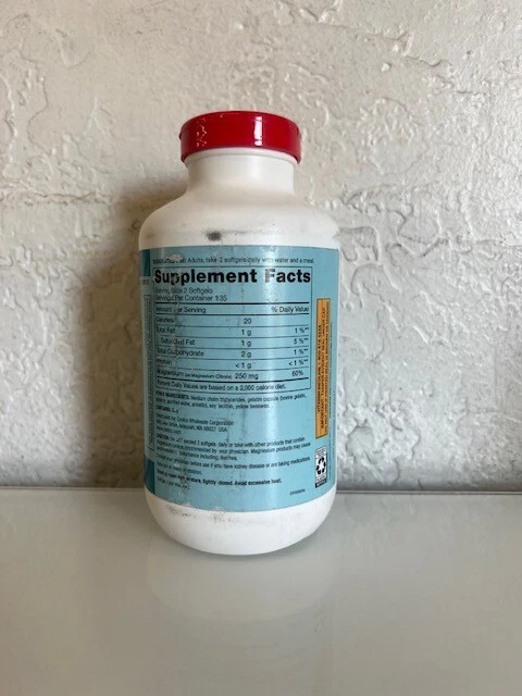 Citrato de magnesio Kirkland Signature 250 mg, apoya el músculo, 270 cápsulas blandas Foto 2 de 4