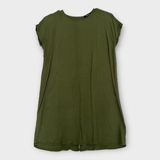 Madewell Women’s Shirt Dress XS Button Back Minimalist Fatigue Green Casual