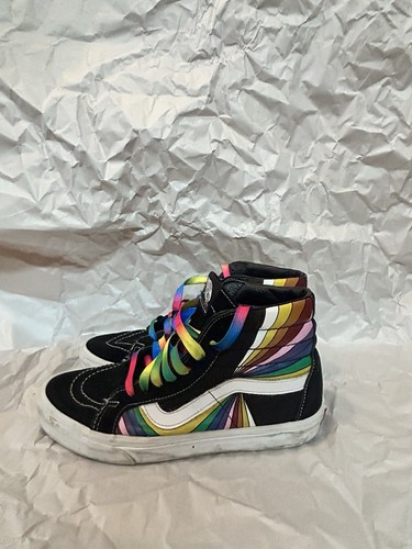 Vans Off the Wall Sk8 Hi Refract Reissue Top Black Suede Rainbow M 8 W 9.5 - 第 4/8 張圖片