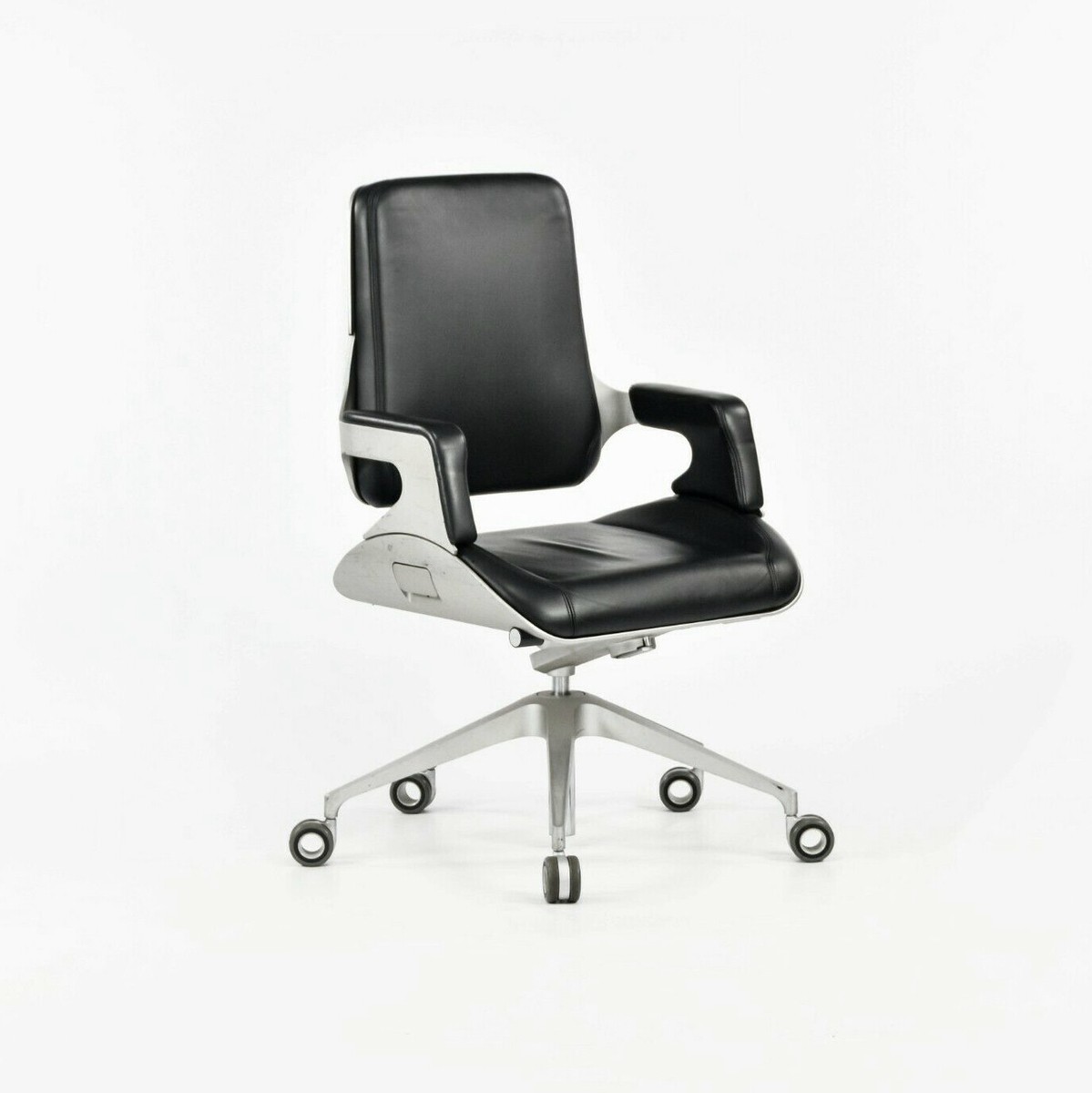 2008 Interstuhl Silver 262S Office Desk Chair in Black Leather by