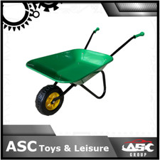 New Child Kids Metal Wheelbarrow - Green / Black - Toy, Play, Farm, Gardening