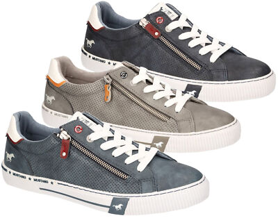 Mustang Herren Sneaker Schnürschuh mit Zipper zeitlos viele Details  4146-307 - Main Image