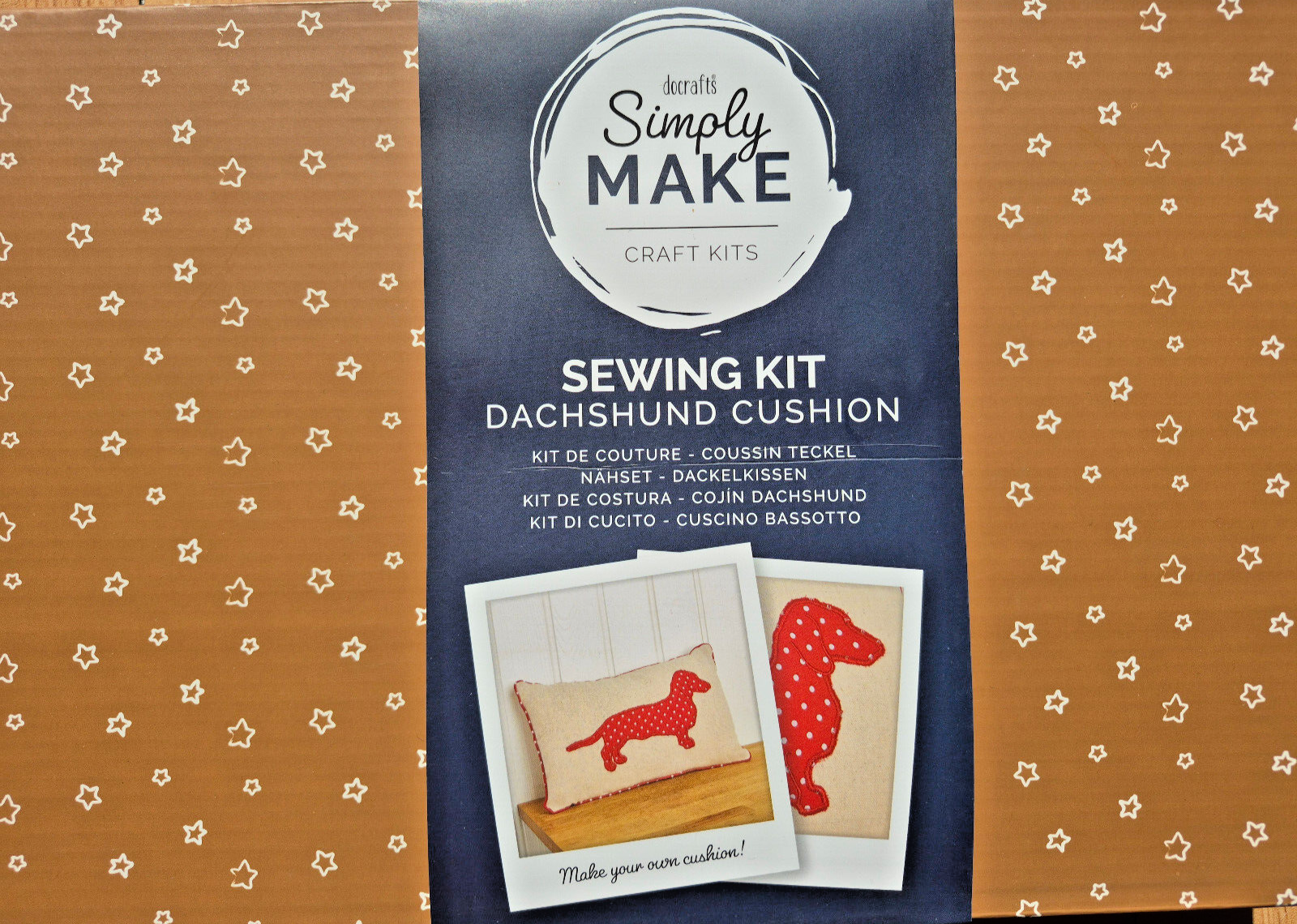 Docraft Simply MAKE craft kits SEWING KIT Dachshund Dog Cushion complete kit