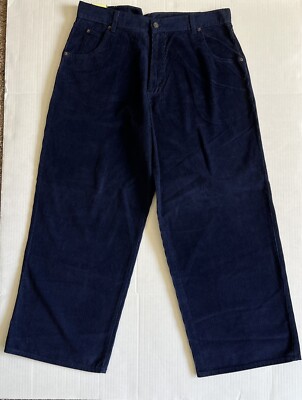 Vintage Solo Semore Corduroy Jeans Size 40 Mens Blue Baggy Wide