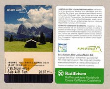 ITALY ALPE SIUSI GONDOLA LIFT - CABLE CAR TICKET 2011 (578)