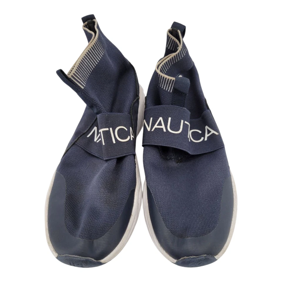 Nautica Unisex Kids Blue Sneakers High Top Sock Slip On Size 5 - Image 2 of 4