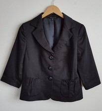 LAURA ASHLEY BLACK SHORT HALF SLEEVE JACKET BLAZER SIZE 12 WORN ONCE 