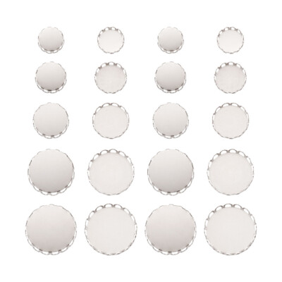 Edelstahl Spitzenrand Einfassung Tassen Anhänger Fächer 10-20 mm Cabochon Fassung