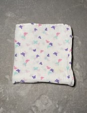 Carter's Baby Butterfly Swaddle Blanket Purple Pink Green Muslin White Cotton
