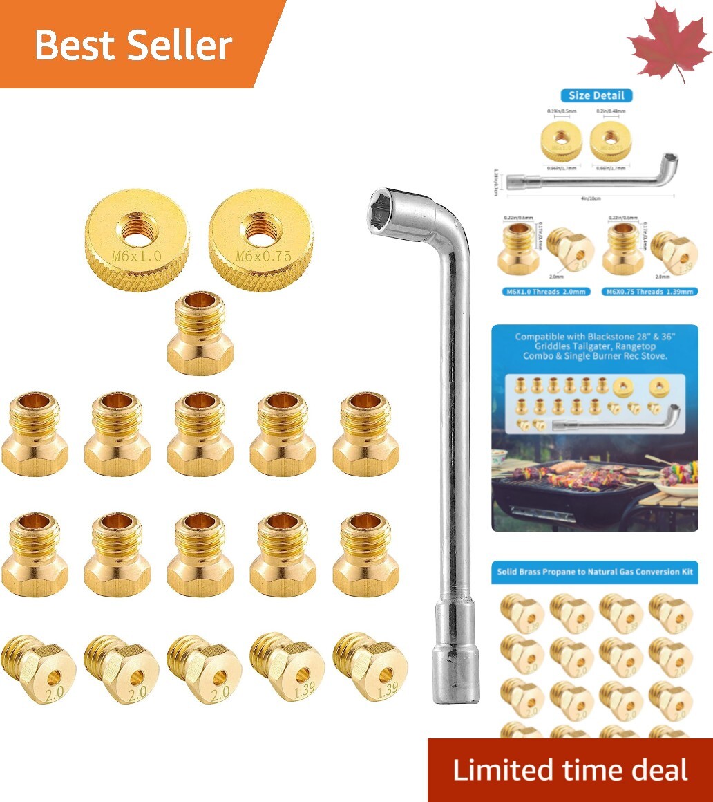 Gas Orifices Conversion Kit for Blackstone Griddles and Tailgater - 16 Piece