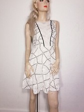 Twelfth Street by Cynthia Vincent Dress White Lace Black Trim size 0 NWT 