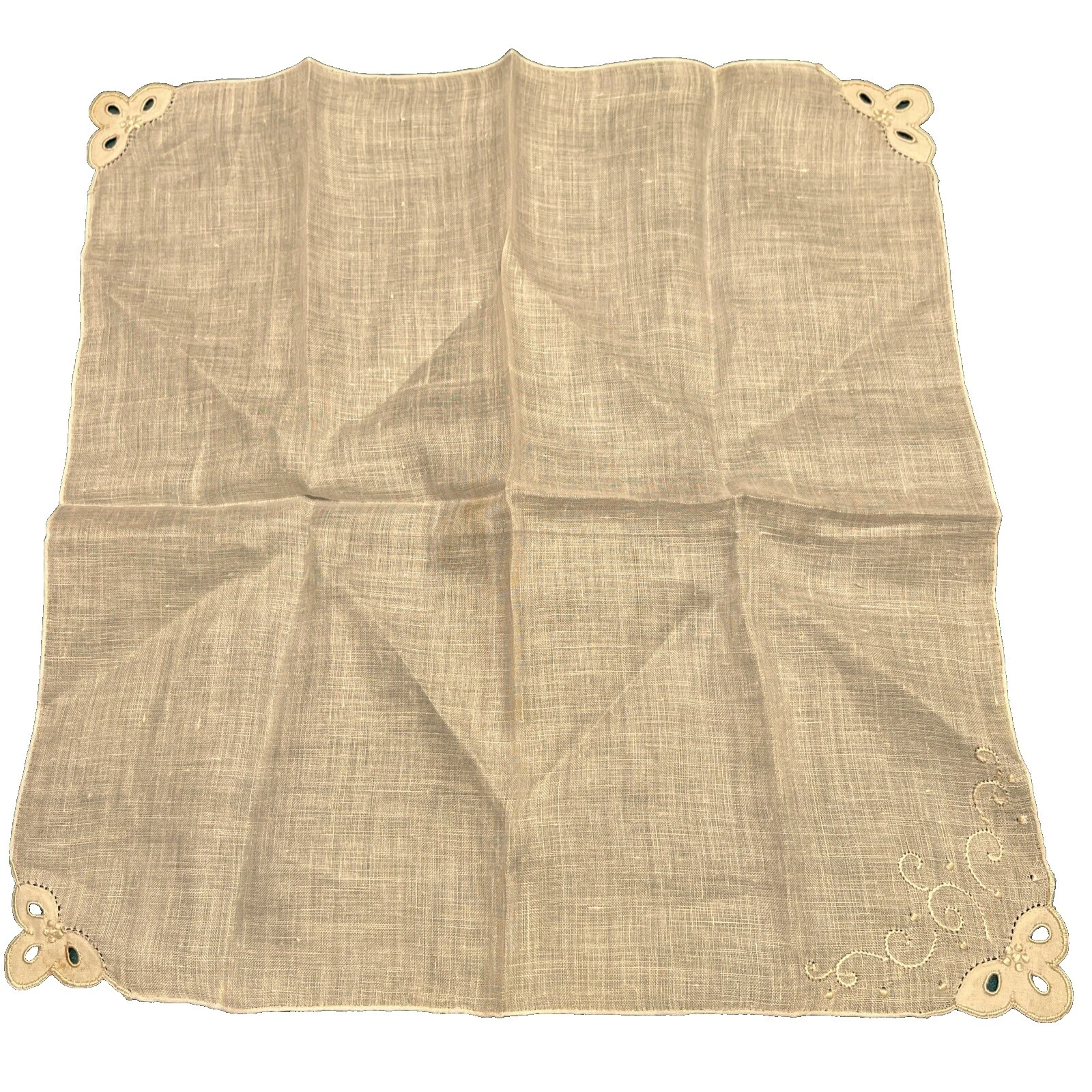 Mezcla de lino Blanco Pañuelos vintage Plain & Solid