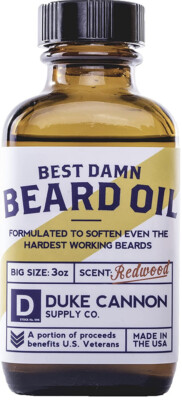 Beard Oil Duke Cannon Redwood Scent 3 oz Best Damn Men's Beard Mustache Groom US