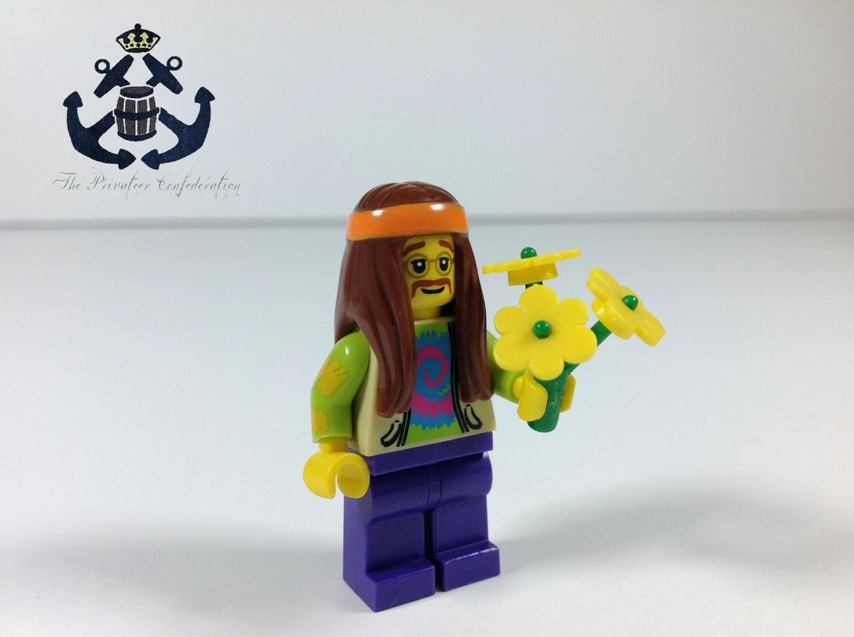 Kostbar Have en picnic Rynke panden LEGO 2012 Collectible Minifigure Peace Hippie Series 7 col107 + Yellow  Flowers | eBay