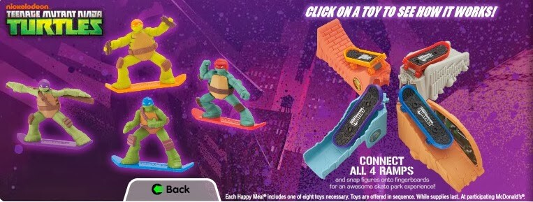 2013 NICKELODEON TMNT TEENAGE MUTANT NINJA TURTLES MCDONALDS TOYS