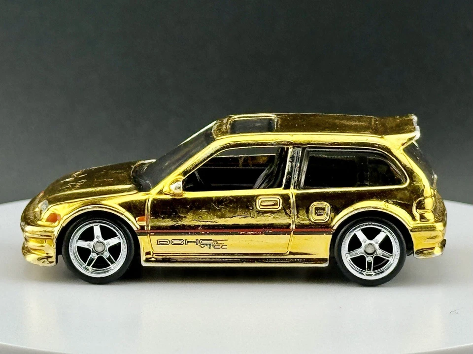 Hot Wheels Bespoke Factory Prototype -Rare- Real Riders - Gold - Honda Civic EF - Image 4 of 4