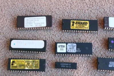 Mixed Lot Chips ICs Bios Od Computer Parts Recovery Reuse Gold IC