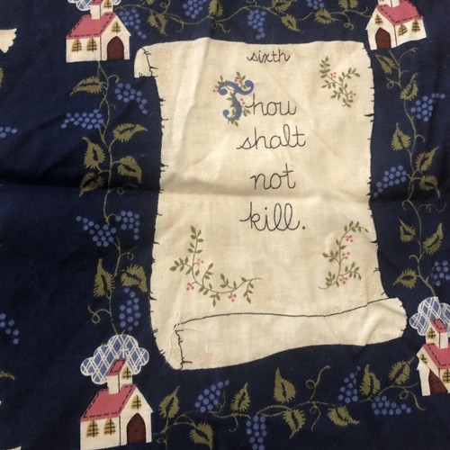 Vintage The Ten Commandments Cloth Book Fabric Panel Craft Cut & Sew Sewing Gift - Picture 12 of 18