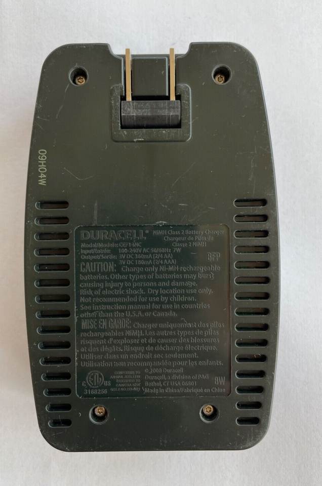 Duracell NiMH Class 2 Battery Charger CEF14NC Wall Plug Tested eBay