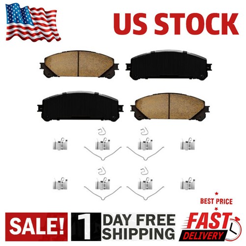 Front Ceramic Brake Pads w/Clips for Toyota Camry Sienna Highlander