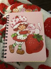 Vintage Strawberry Shortcake Style Notebook 2023 Pink 4/tabs Spiral Journal