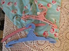 7 VINTAGE BABY CLOTHES HOOK HANGERS BOYS GIRLS EMBOSSED PICTURES